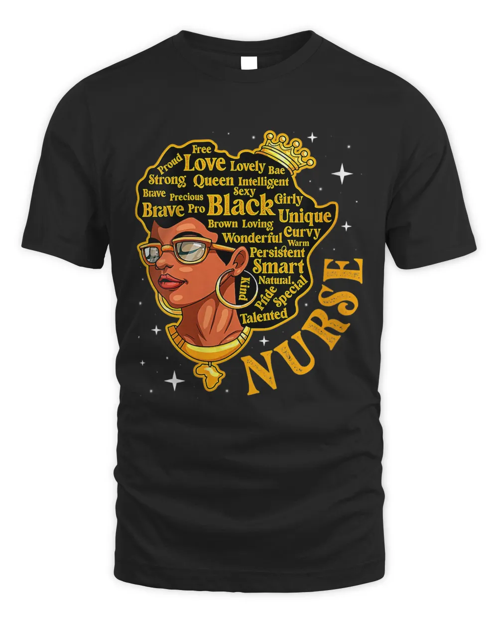 Womens Proud Black Girl Afro Juneteenth Black History Nurse T-Shirt