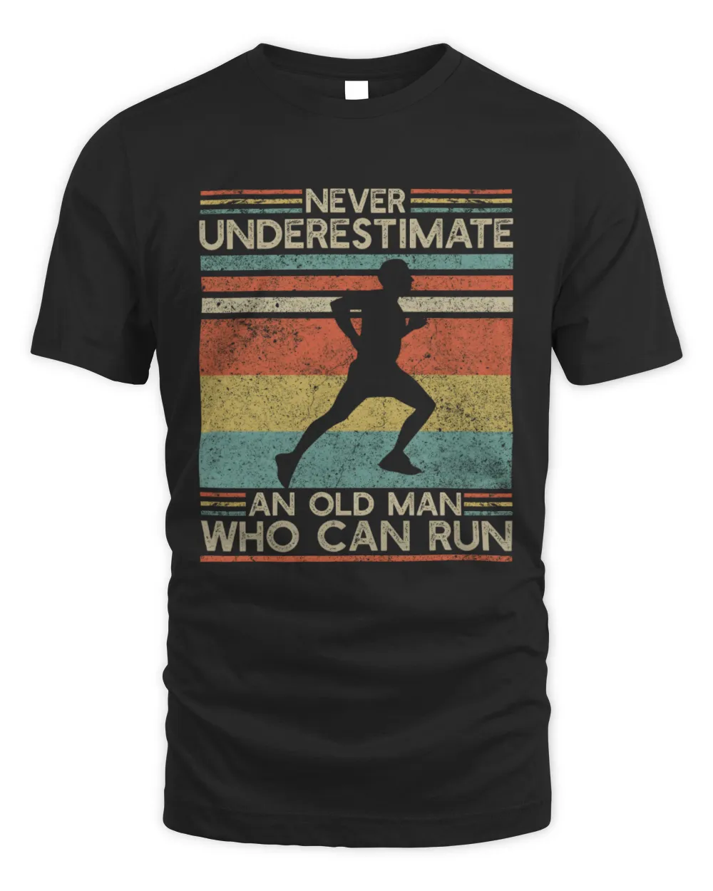 Never Underestimate an Old Man Who Can Run, Running T-shirt for Dad, Runner Dad Father's Day Gift, Marathon Run Clothes, Running Grandpa Shirt