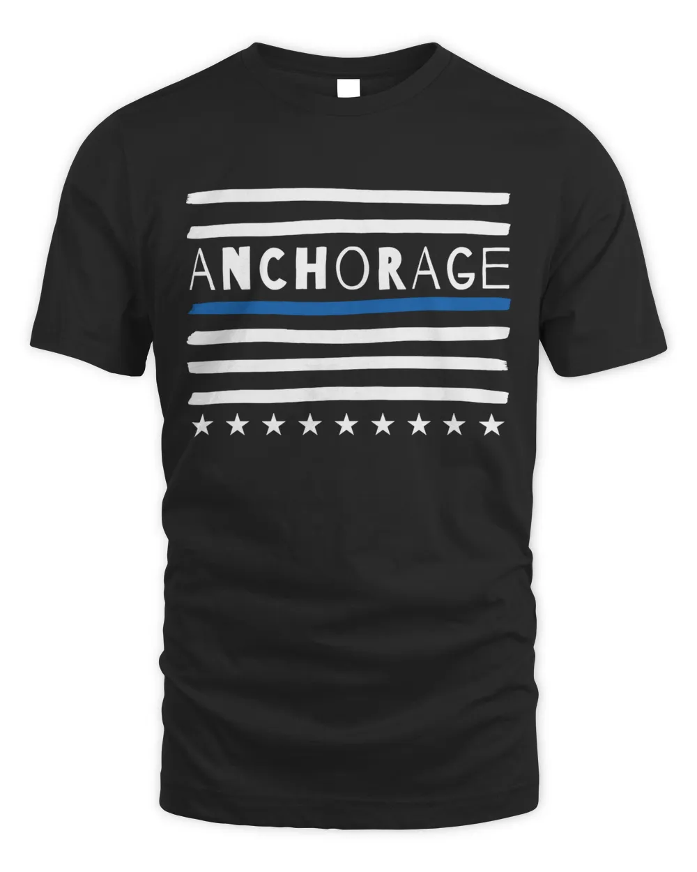 Thin Blue Line Heart Anchorage Alaska Police Officer AK Cops Long Sleeve T-Shirt