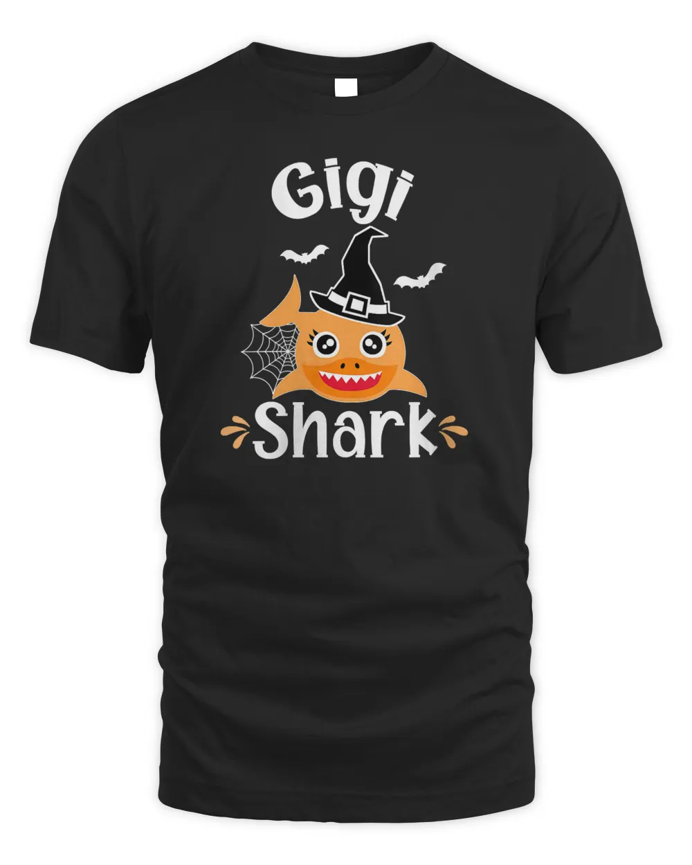 Womens Gigi Shark Funny Halloween Gigi Grandma V-Neck T-Shirt