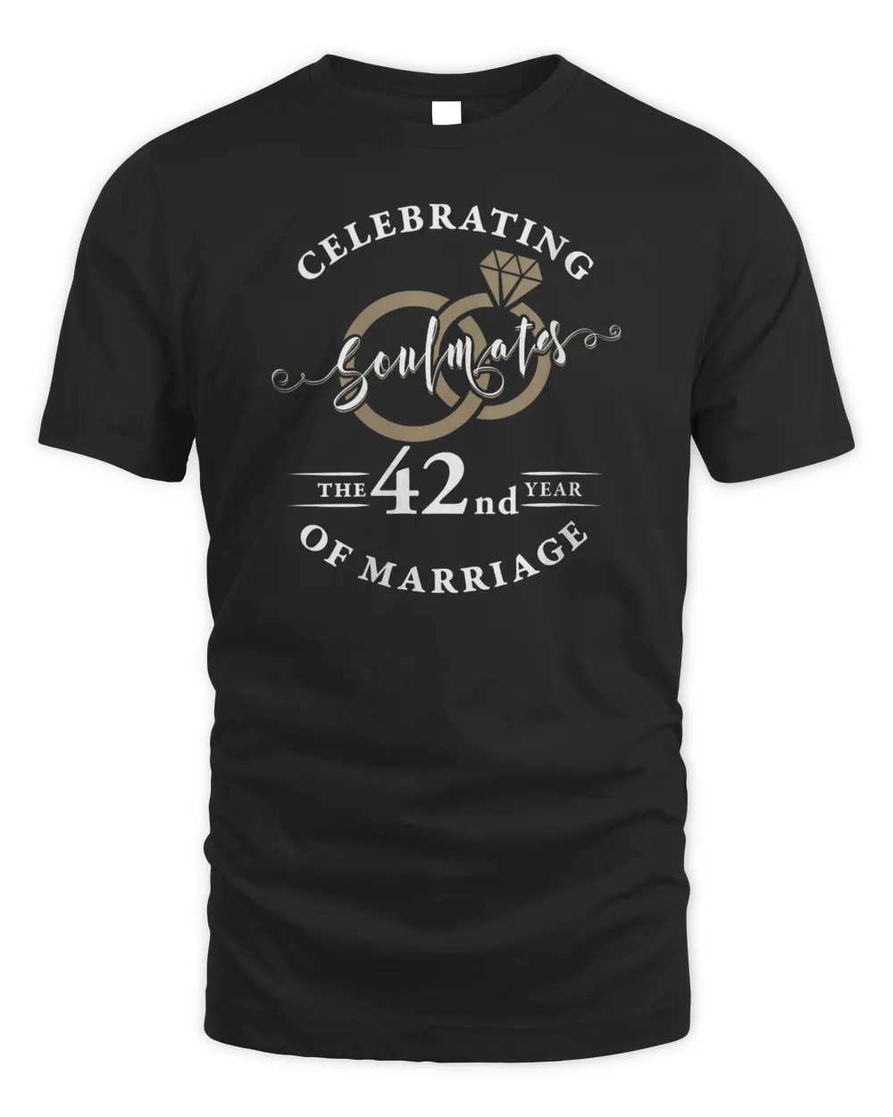 Womens Soulmates 42 Years of Marriage 42nd Wedding Anniversary V-Neck T-Shirt