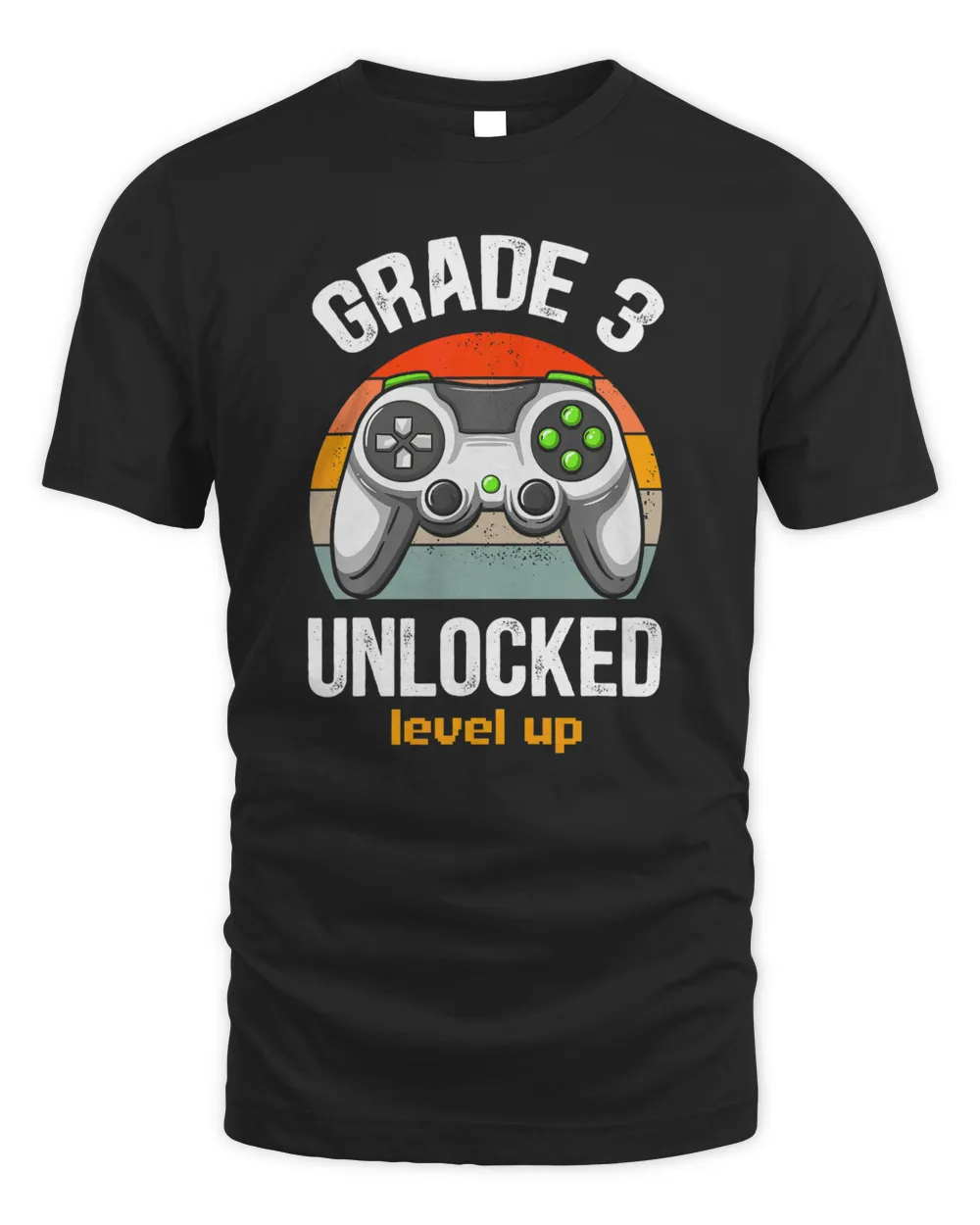 Grade 3 Unlocked Level Up Gamer Back To School 3rd Grade Boy Unisex Standard T-Shirt black s