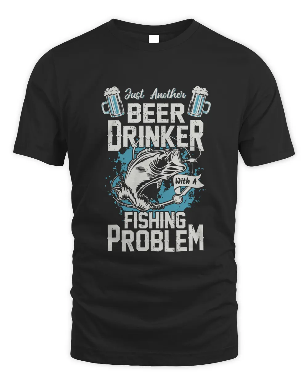 Beer drinker fishing problem4164 T-Shirt Unisex Standard T-Shirt black s