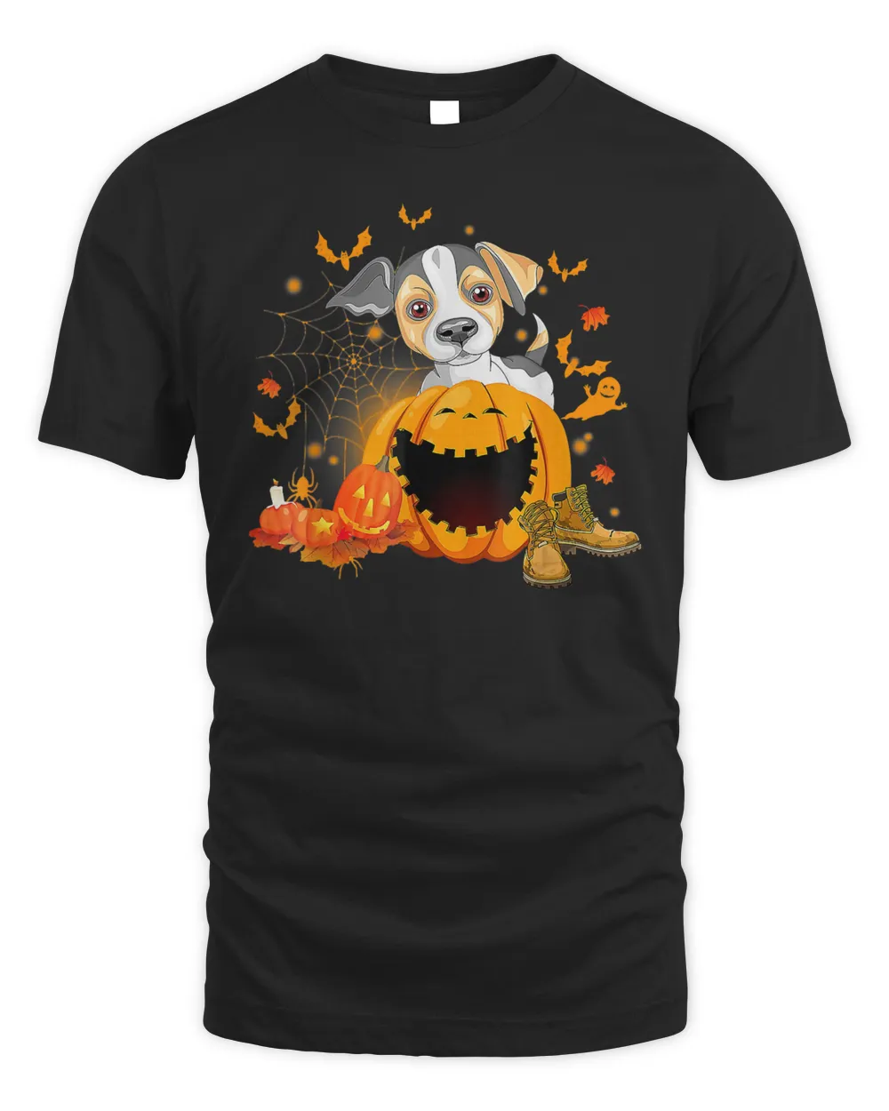 Jack Russell Dog Witch Halloween Tshirt Pumpkin Halloween T-Shirt