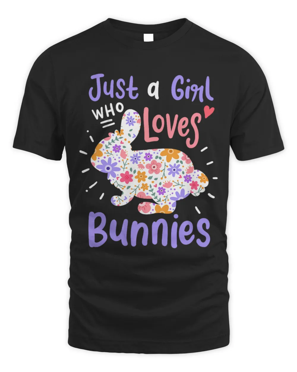 A girl who loves bunnies Unisex Standard T-Shirt black s