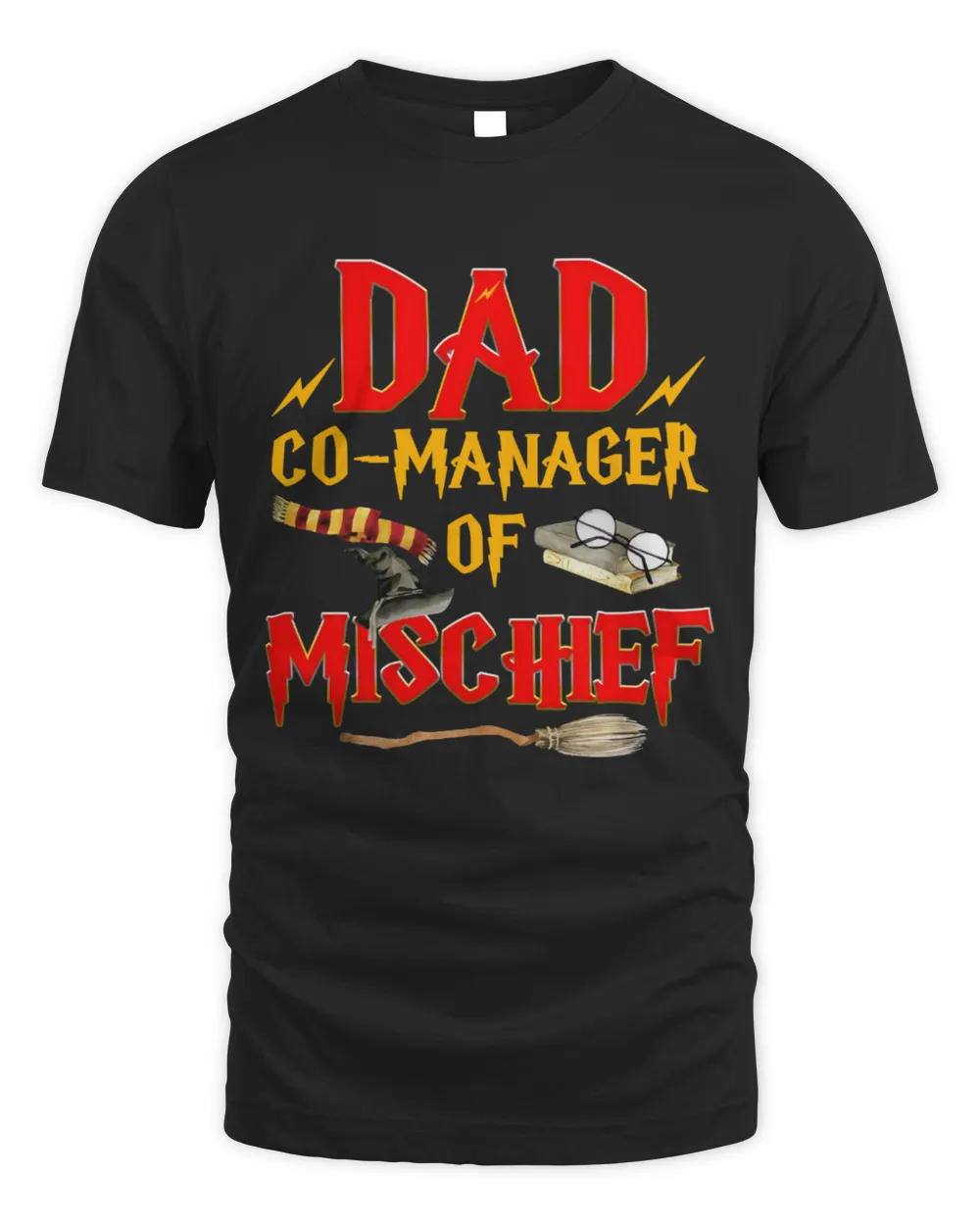 Dad Co-Managar Of Mischief Unisex Standard T-Shirt black s