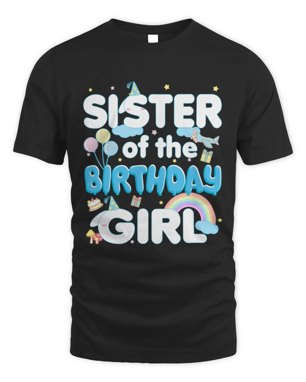 Sister Of The Cinnamorol Birthday Girl Unisex Standard T-Shirt black s