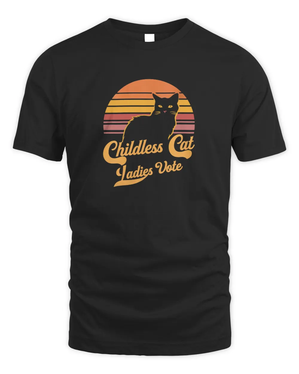 Childless Cat Lady Vote Vintage Democrat Cat Lovers Unisex Standard T-Shirt black s