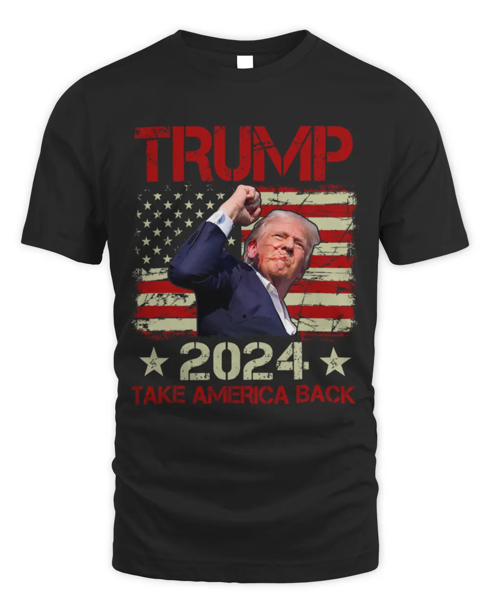 SH266 Trump Fist Pump Shot At Trump 2024 Trump Survives Rally T-Shirt Unisex Standard T-Shirt black s