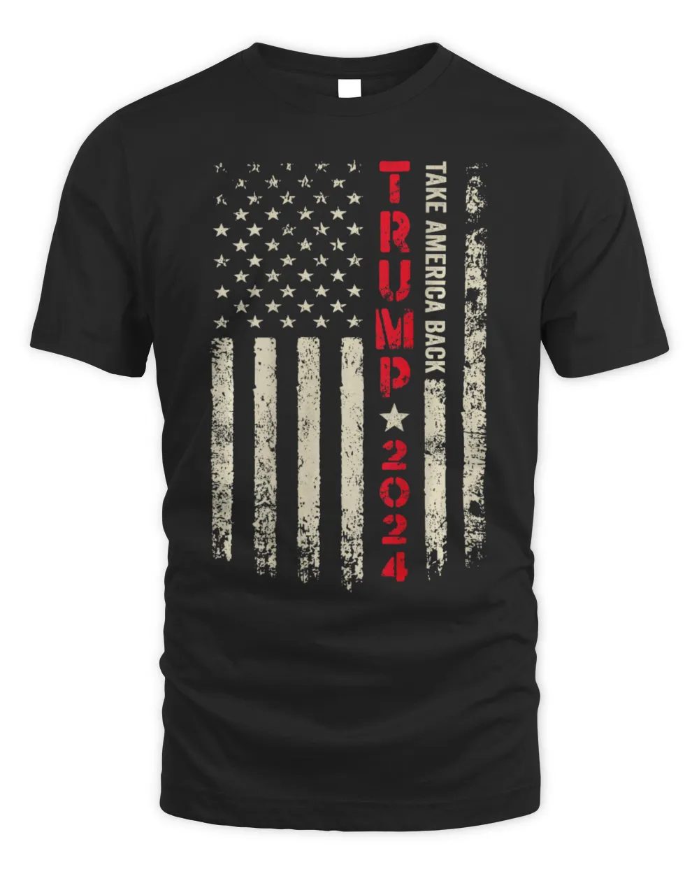 SH269 Trump 2024 Flag (On Back) Take America Back Trump Flag 45 47 T-Shirt Unisex Standard T-Shirt black s