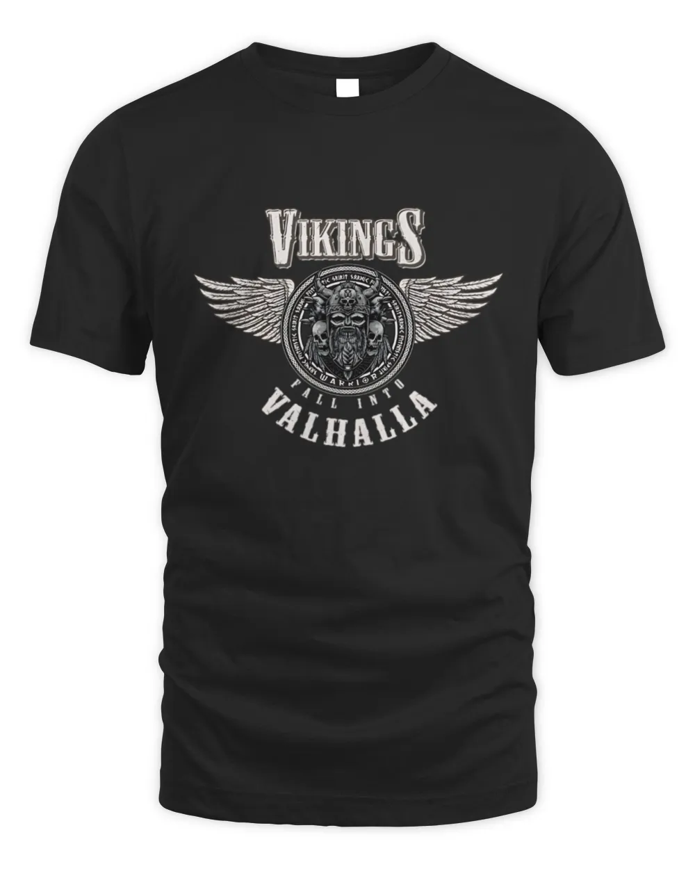 Vikings Viking Skull Valhalla Odin Thor Nordic Unisex Standard T-Shirt black s