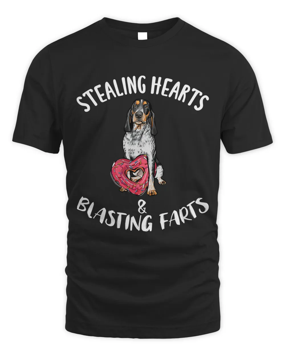 Stealing Hearts Blasting Farts Bluetick Coonhound Valentines T-Shirt