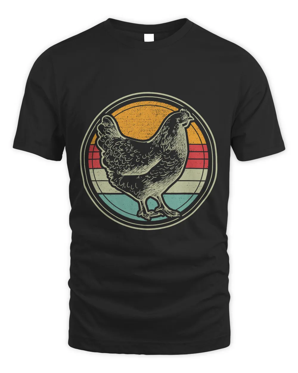 Retro Style Chicken Lover Funny Farmer Vintage Farm Animals Unisex Standard T-Shirt black s