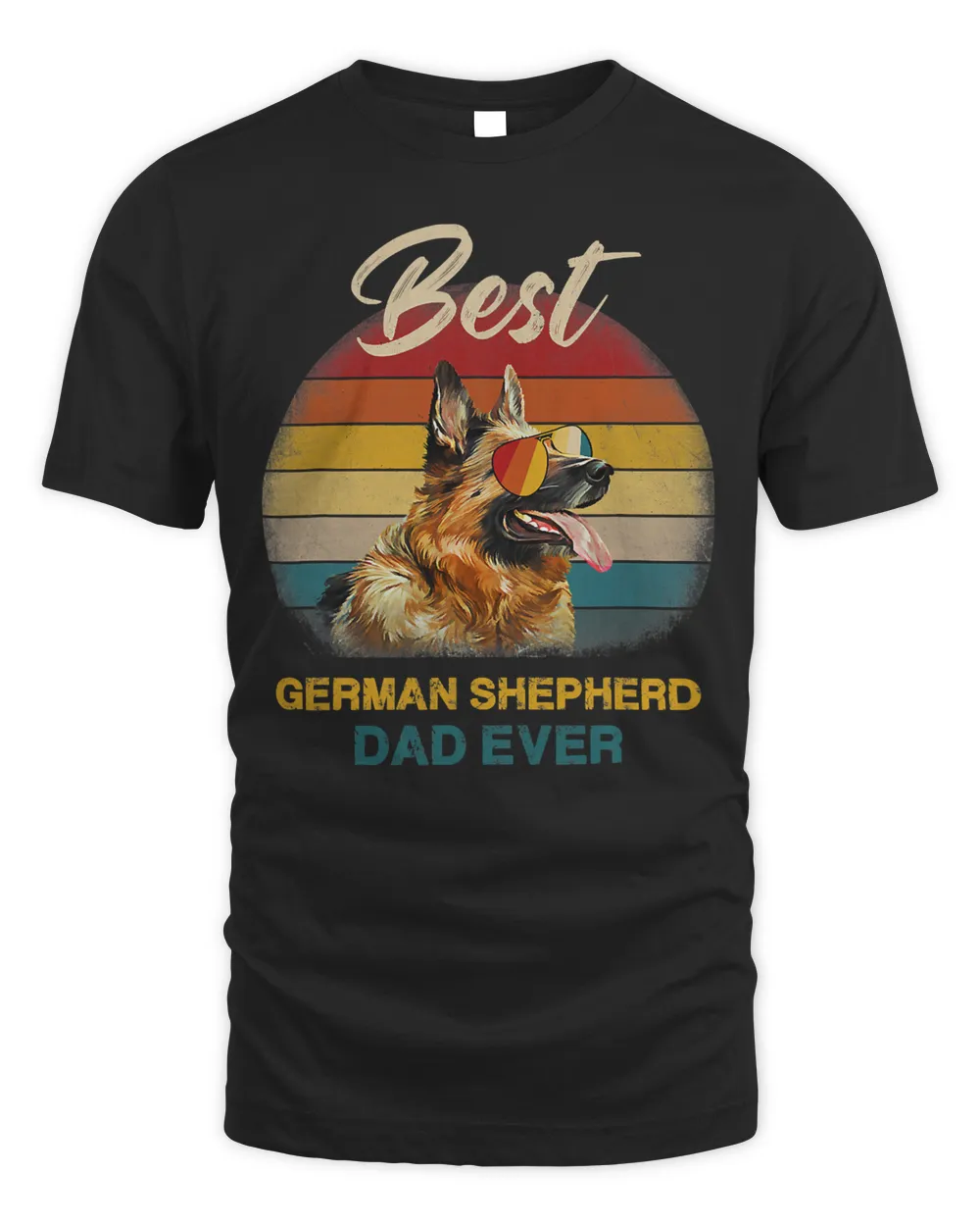 German Shepherd K9 Dog Best Dad Ever Father Day Retro GSD Lover