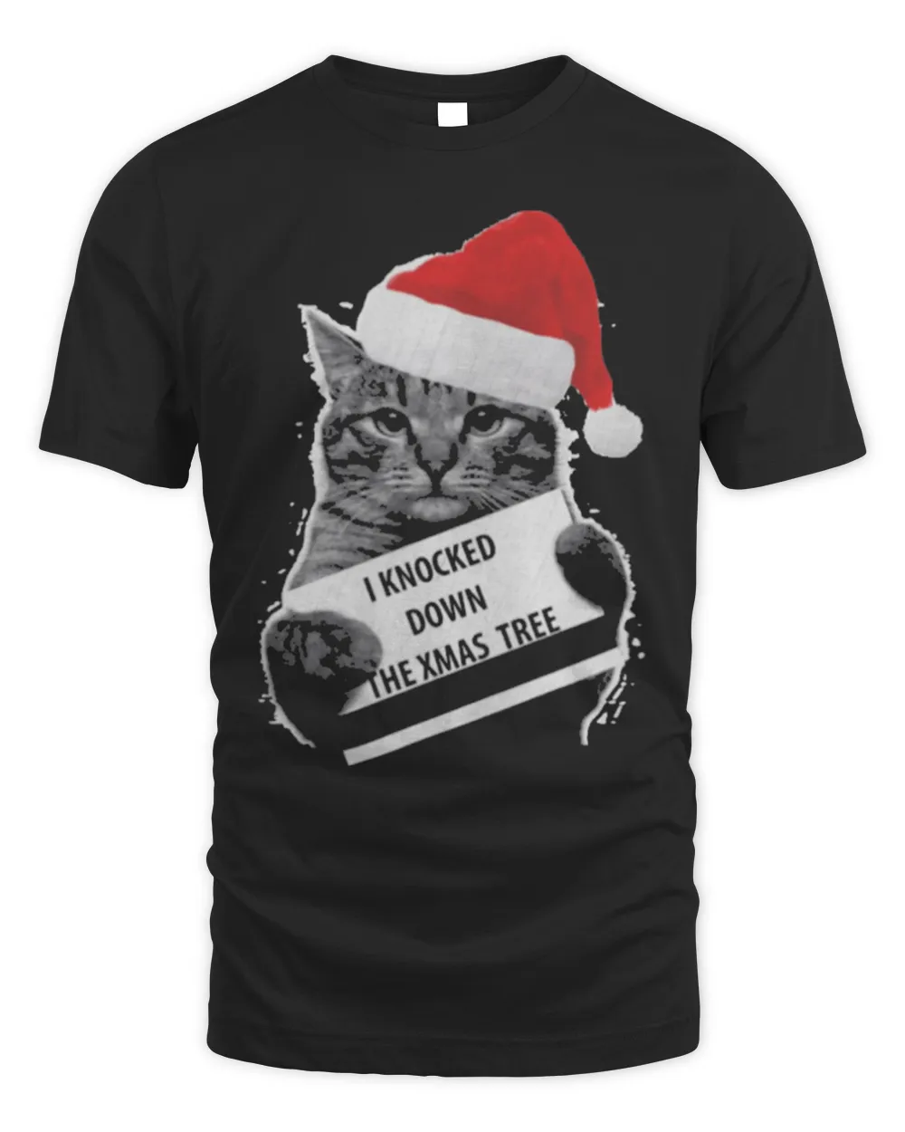 Cat Knock Down The Xmas Tree Merry Christmas Shirt