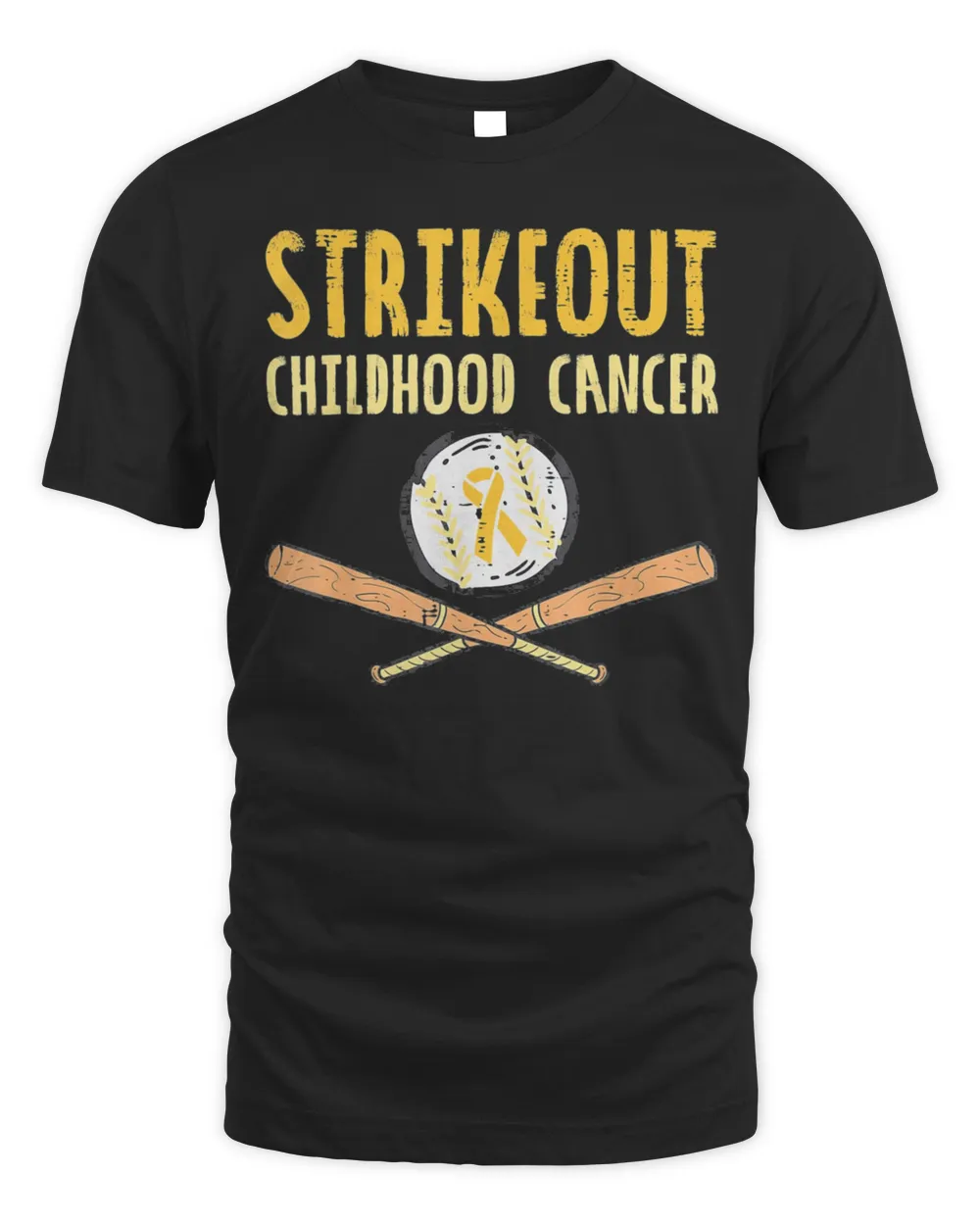 Baseball Strikeout Childhood Cancer Awareness Ribbon Support Shirt