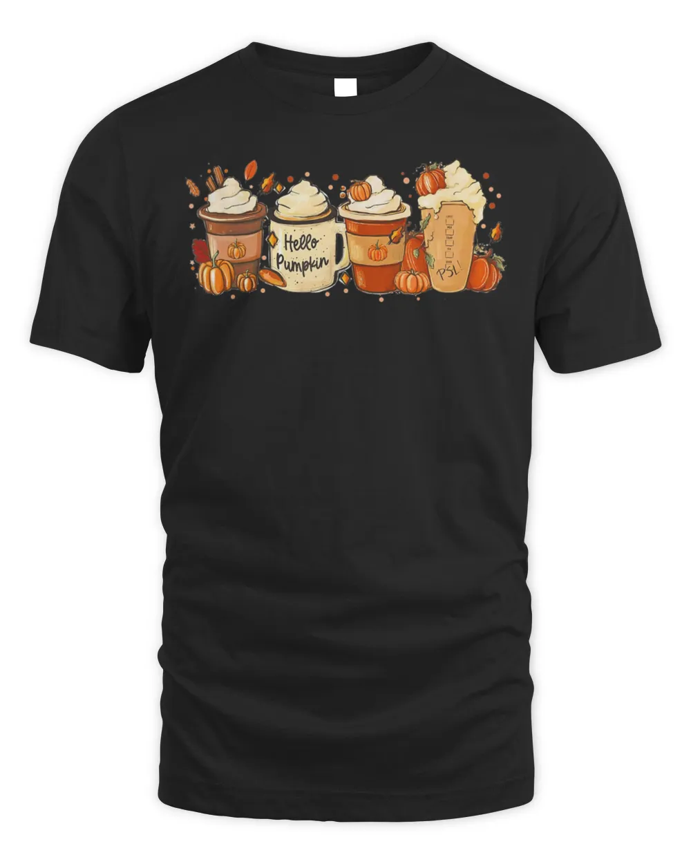 Fall Coffee Pumpkin Spice Latte Drinks Autumn Thanksgiving Shirt