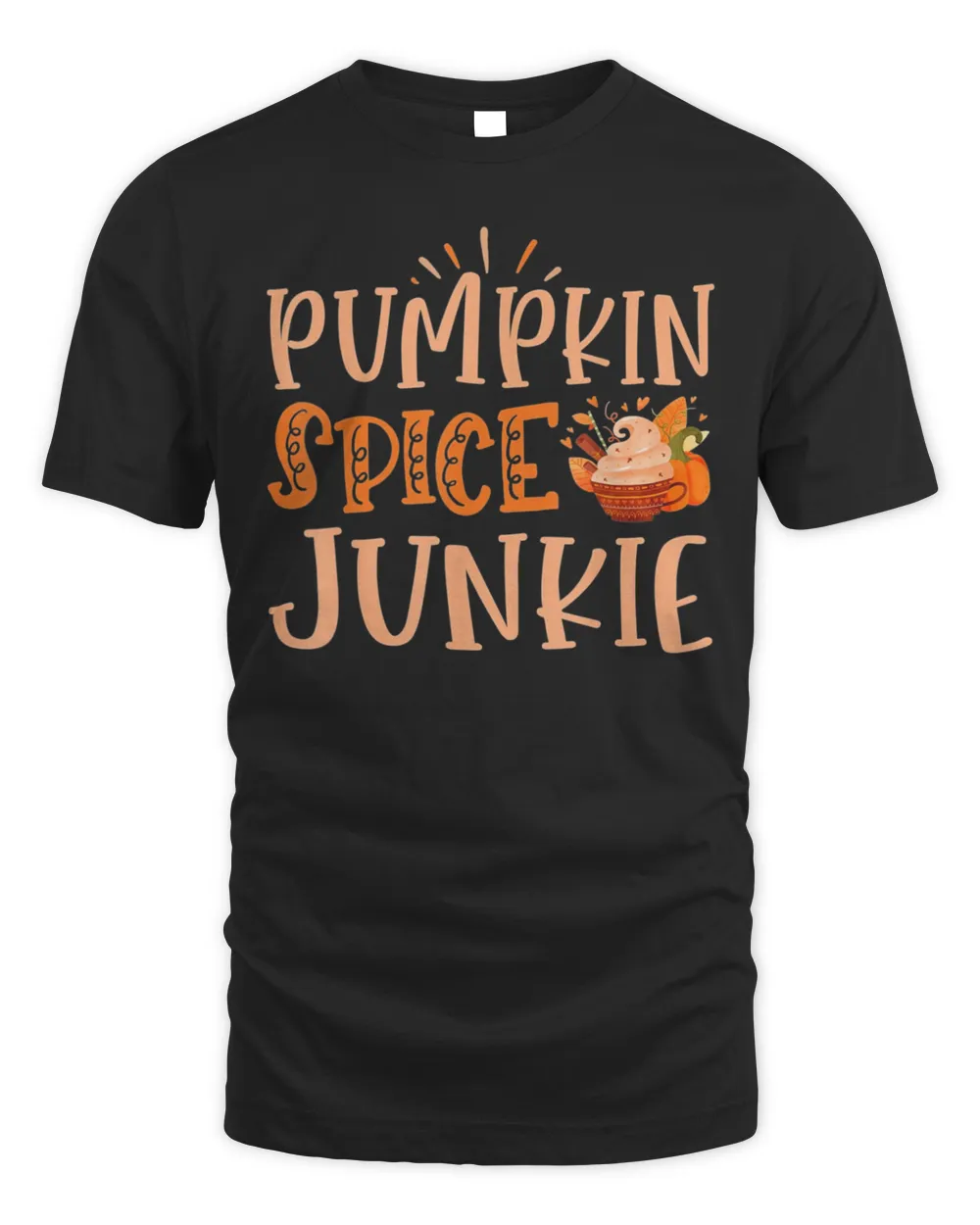 Pumpkin Spice Junkie Vintage Autumn Fall Leaves Thanksgiving Shirt