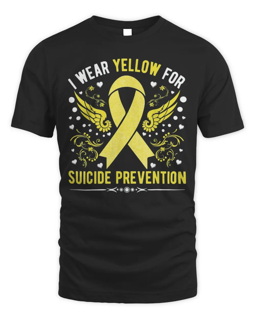 I Wear Yellow For Suicide Prevention Awareness Support T-Shirt