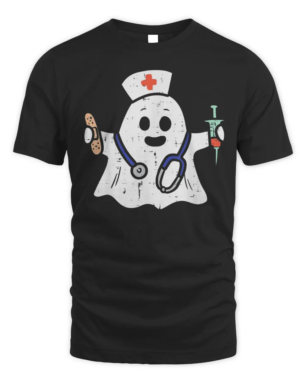 Nurse Ghost Scrub Halloween Costume For Nurses RN Shirt
