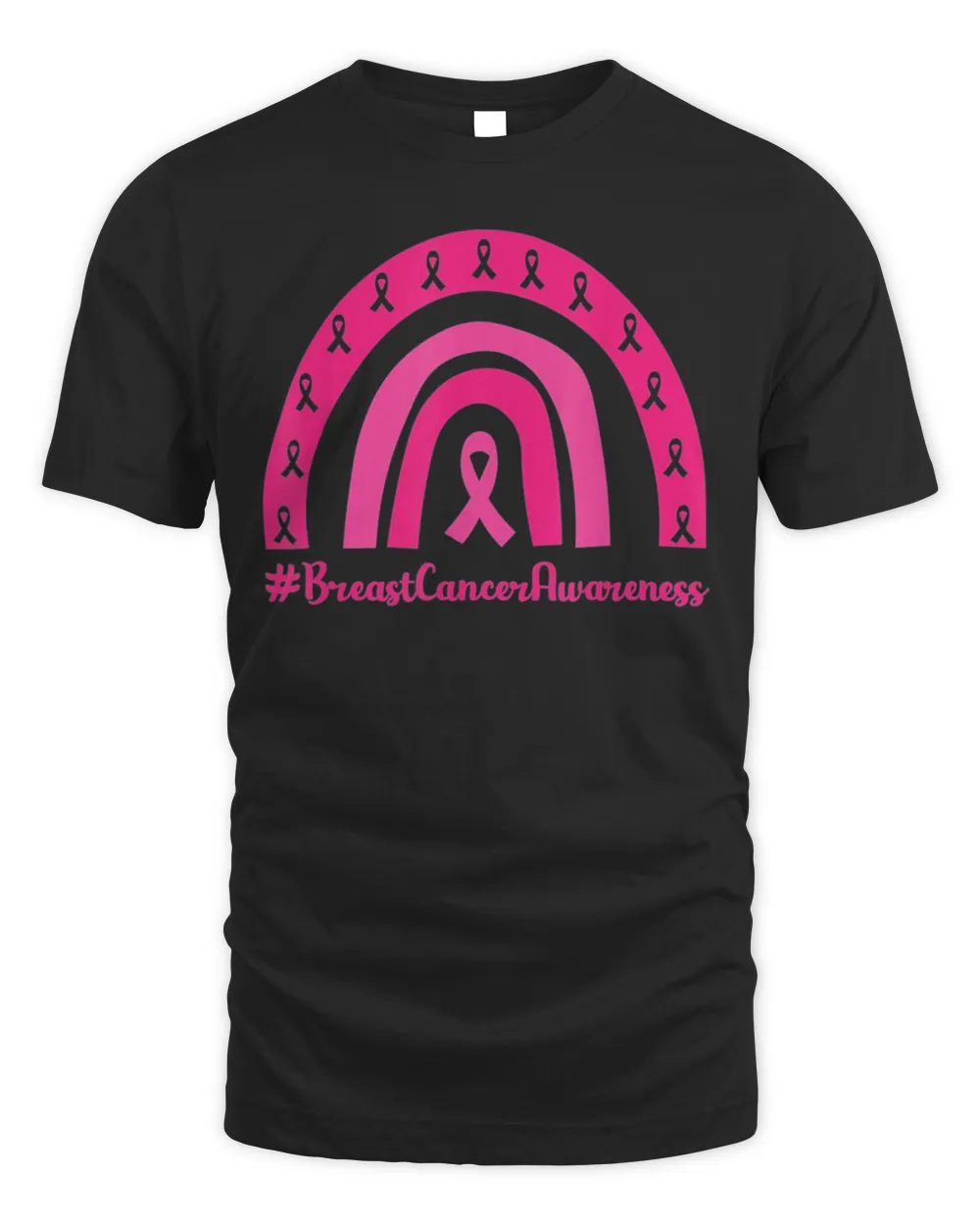 Rainbow pink ribbon breast cancer awareness Tee Shirt