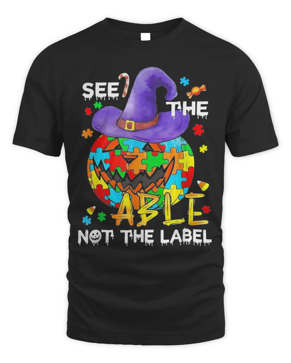 See The Able Not The Label Autism Awareness Pumpkin T-Shirt