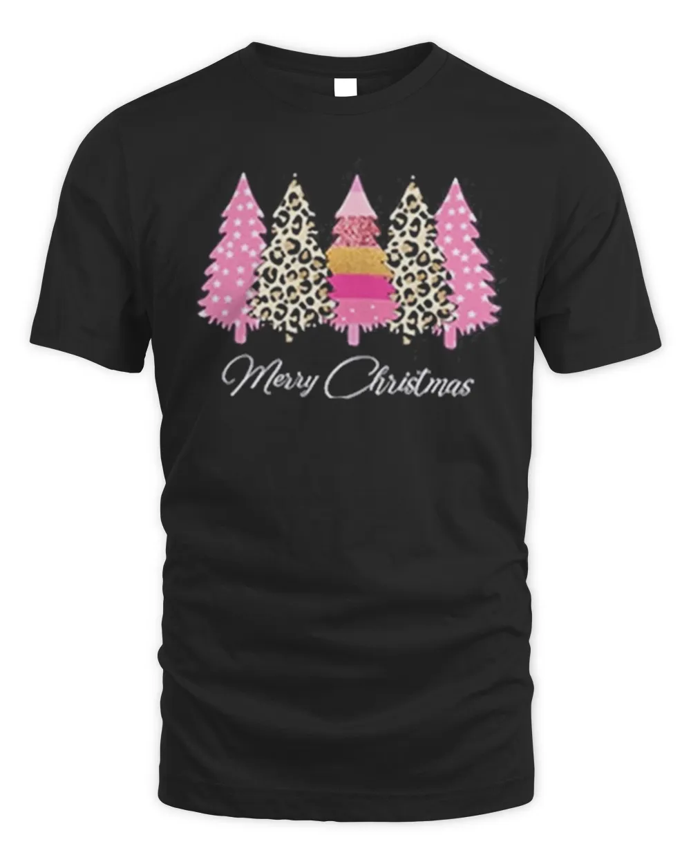 Ladies Merry Christmas Xmas Tree T-Shirt