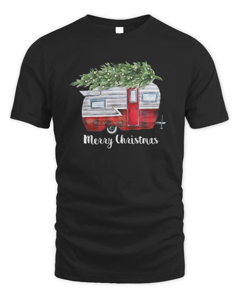 Merry Christmas Plaid Camper T-Shirt