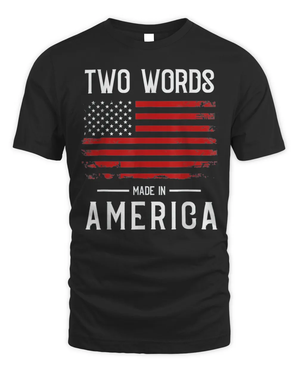 Two Words Made In America Quote Anti Joe Biden Us Flag T-Shirt