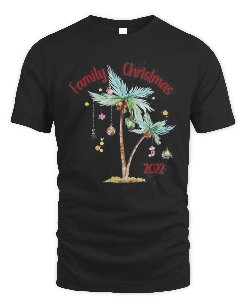 Christmas On The Beach, Christmas Palm Tree T-Shirt