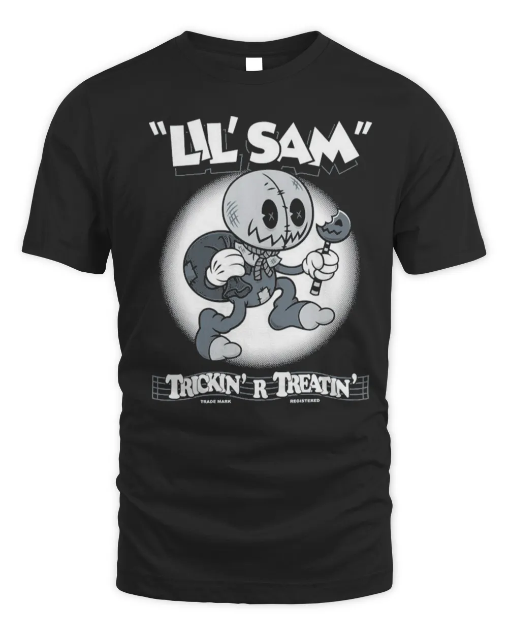 Lil’ Sam Creepy Cute Trick R Treat Vintage Cartoon Halloween Horror Tee shirt