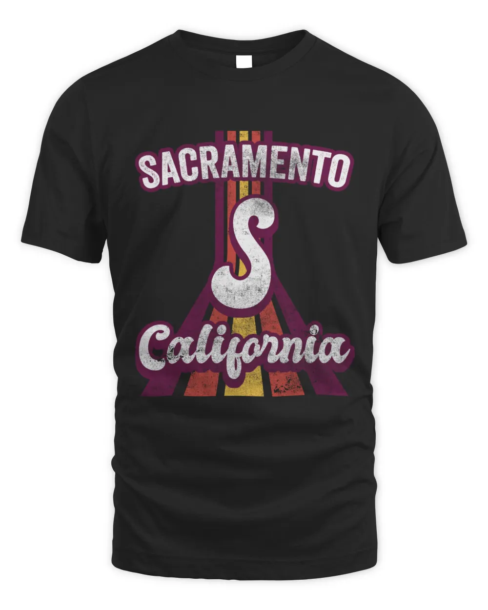 Sacramento California Summer Sunset Retro Design Tropical T-Shirt