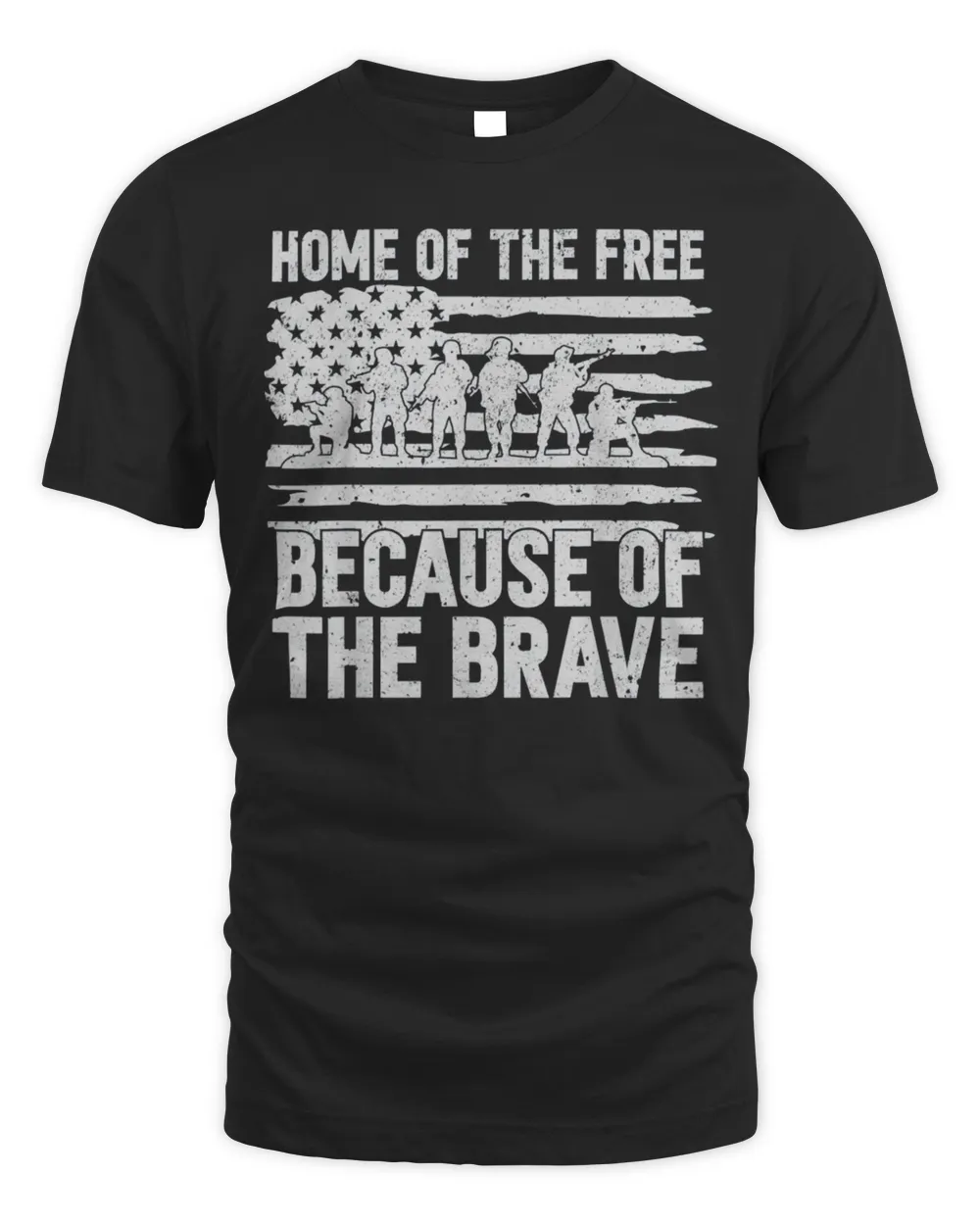 American Flag Veteran Home Of The Free T-Shirt