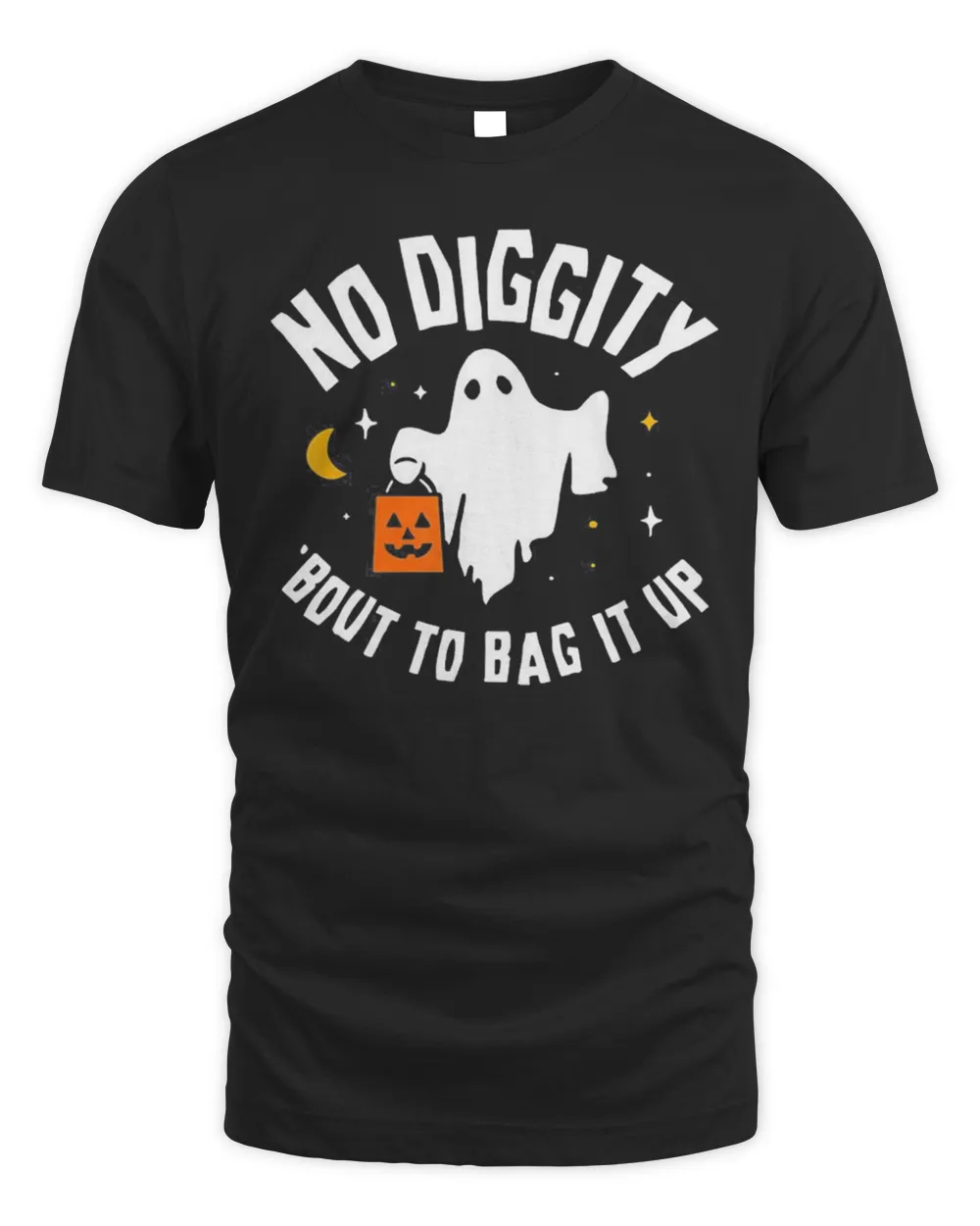 No Diggity Bout To Bag It Up Cute Ghost Halloween Kids Candy T-Shirt