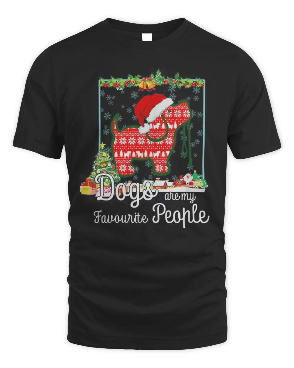 Dogs Are My Favorite People Christmas Tee Shirt