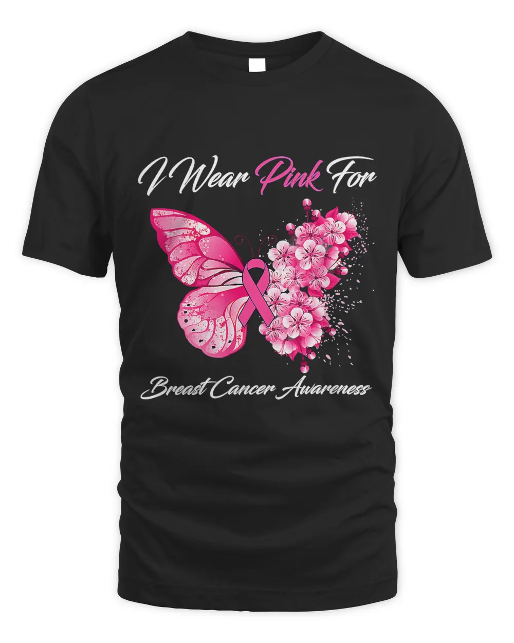Butterfly I Wear Pink For Breast Cancer Awareness