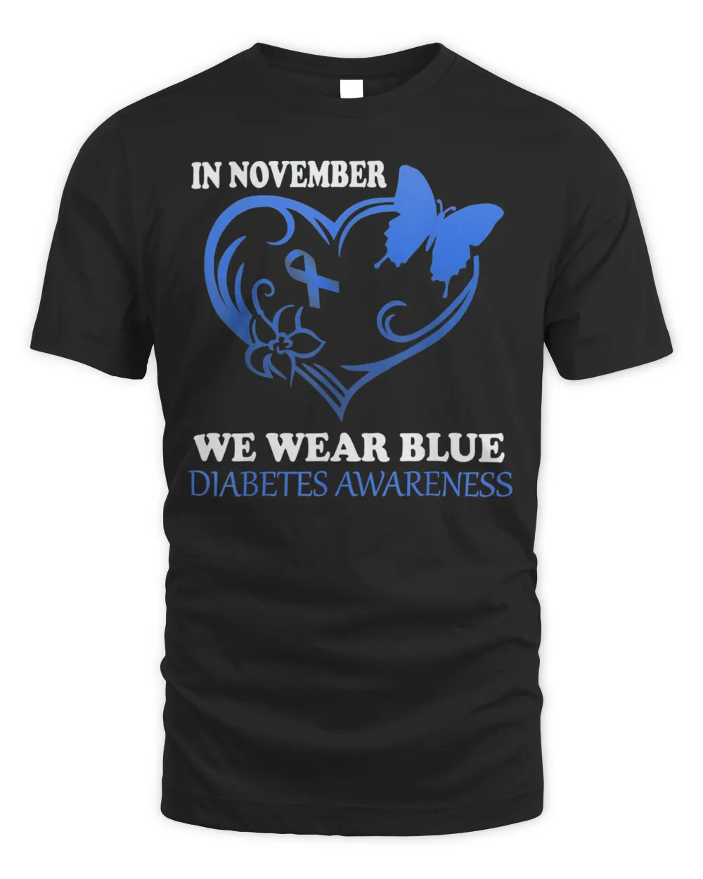 In November We Wear Blue Diabetes Awarness T-shirt