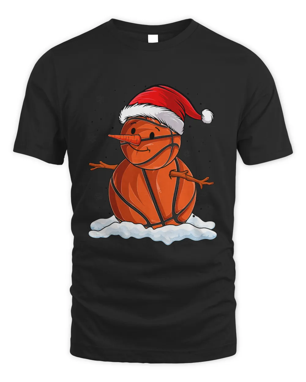 Basketball Snowman Christmas Basketball Player Xmas Party Premium T-shirt