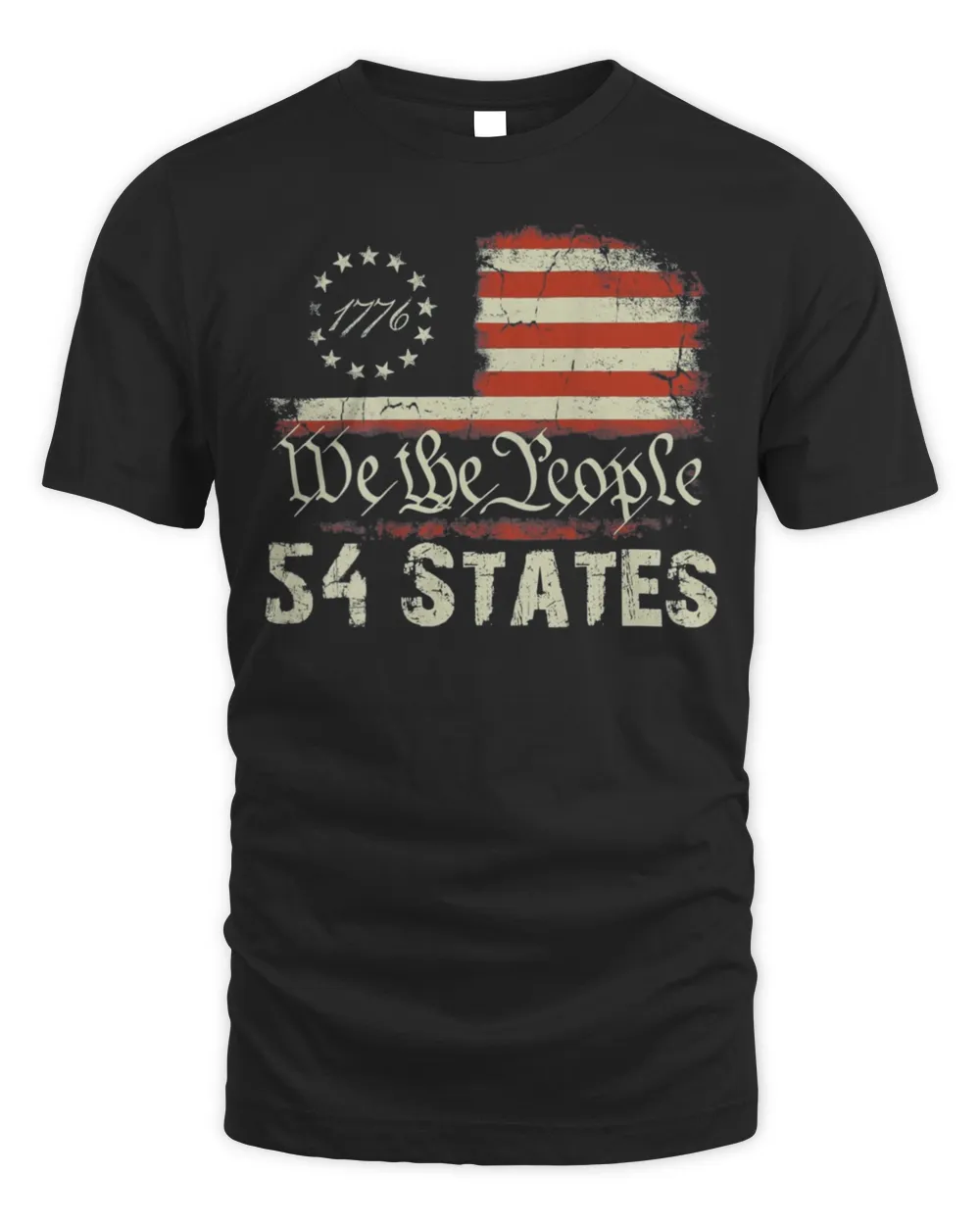 54 States USA American Flag Funny Joe Biden Gaff Shirt Unisex Standard T-Shirt black xl