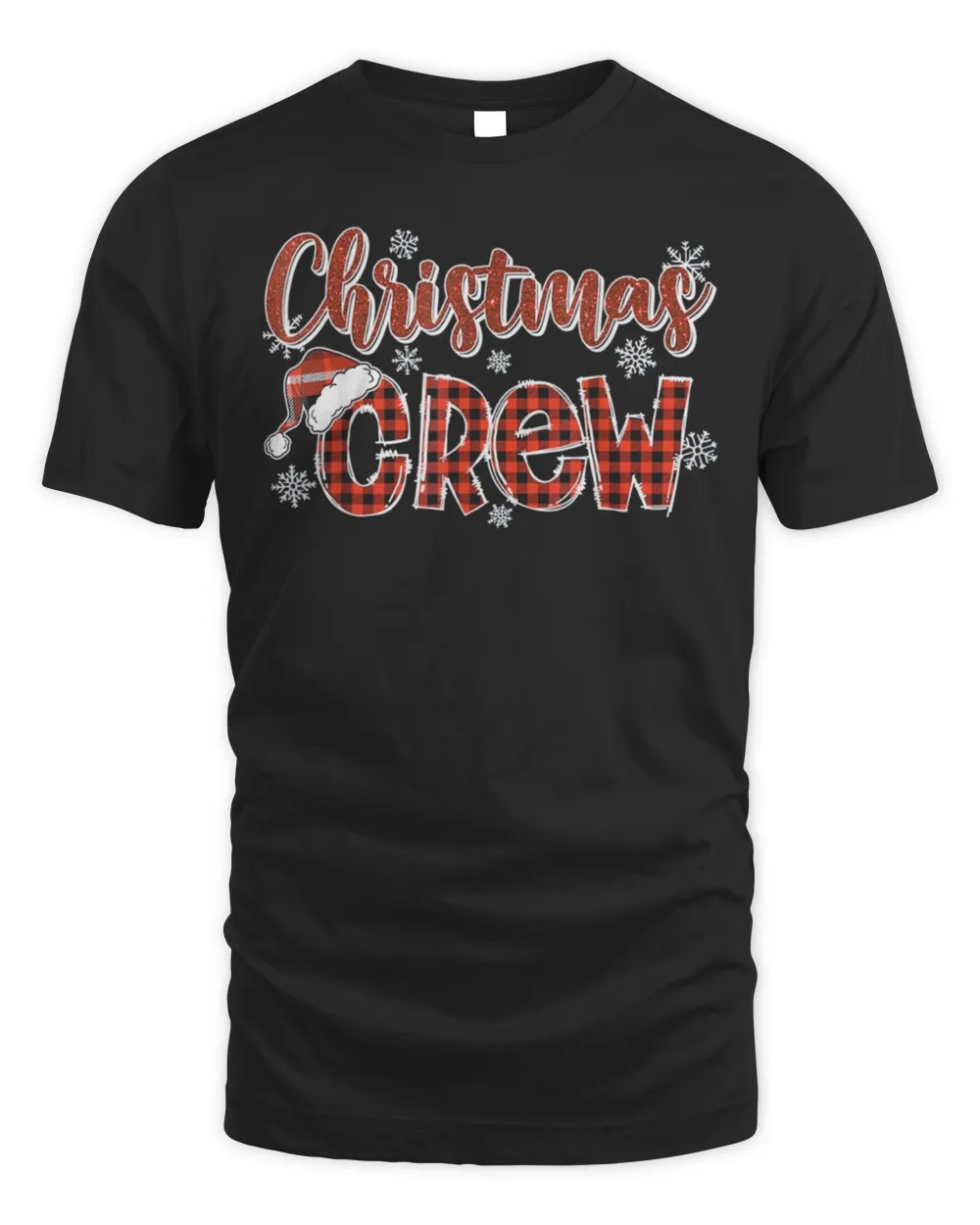 Funny Christmas Crew Red Plaid Cute Xmas Shirt