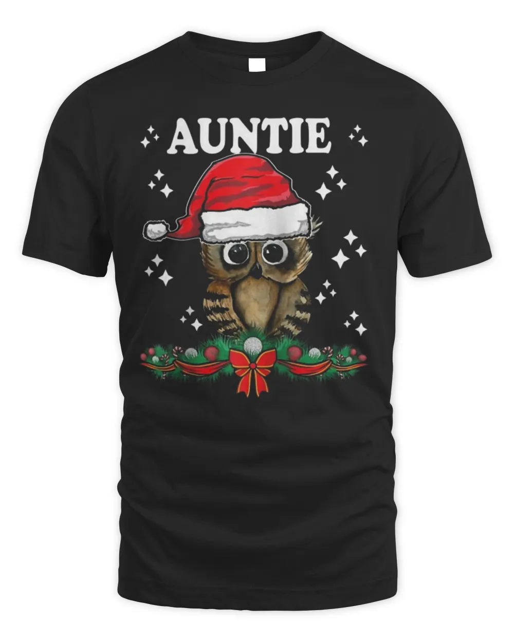 Auntie Owl Santa Funny Christmas Xmas Matching Family Pajama Raglan Baseball