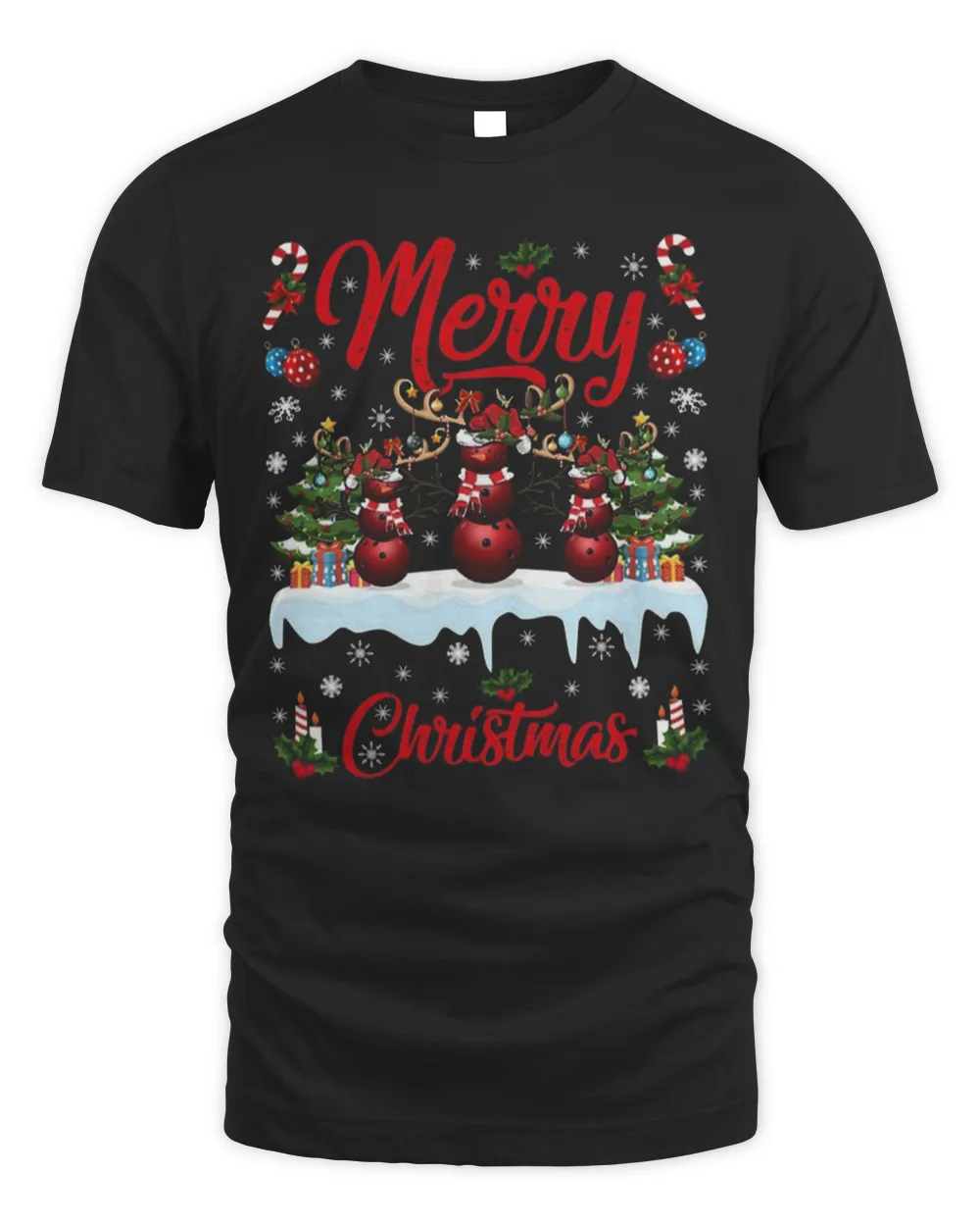 Bowling Player Xmas Snowman Sports Unisex Sweatshirt