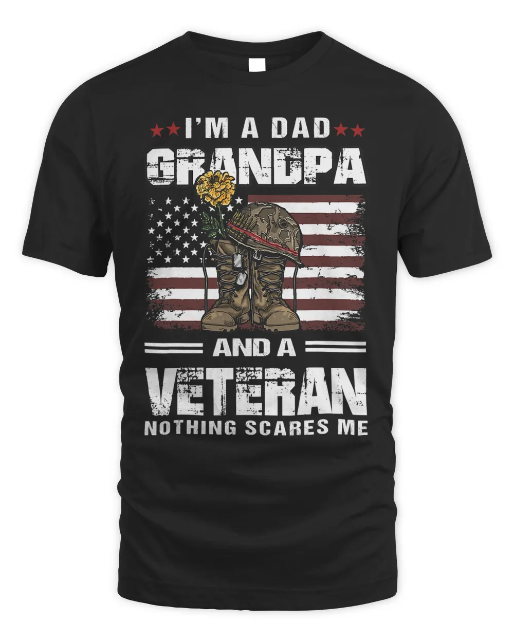 Mens Grandpa Quote Im A Dad Grandpa Veteran. Fathers Day For Men 240