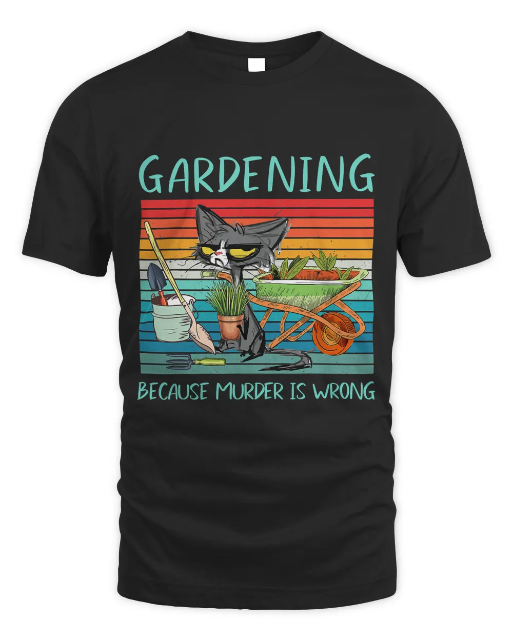 Vintage Cat Gardener Gardening Because Murder Is Wrong Cat
