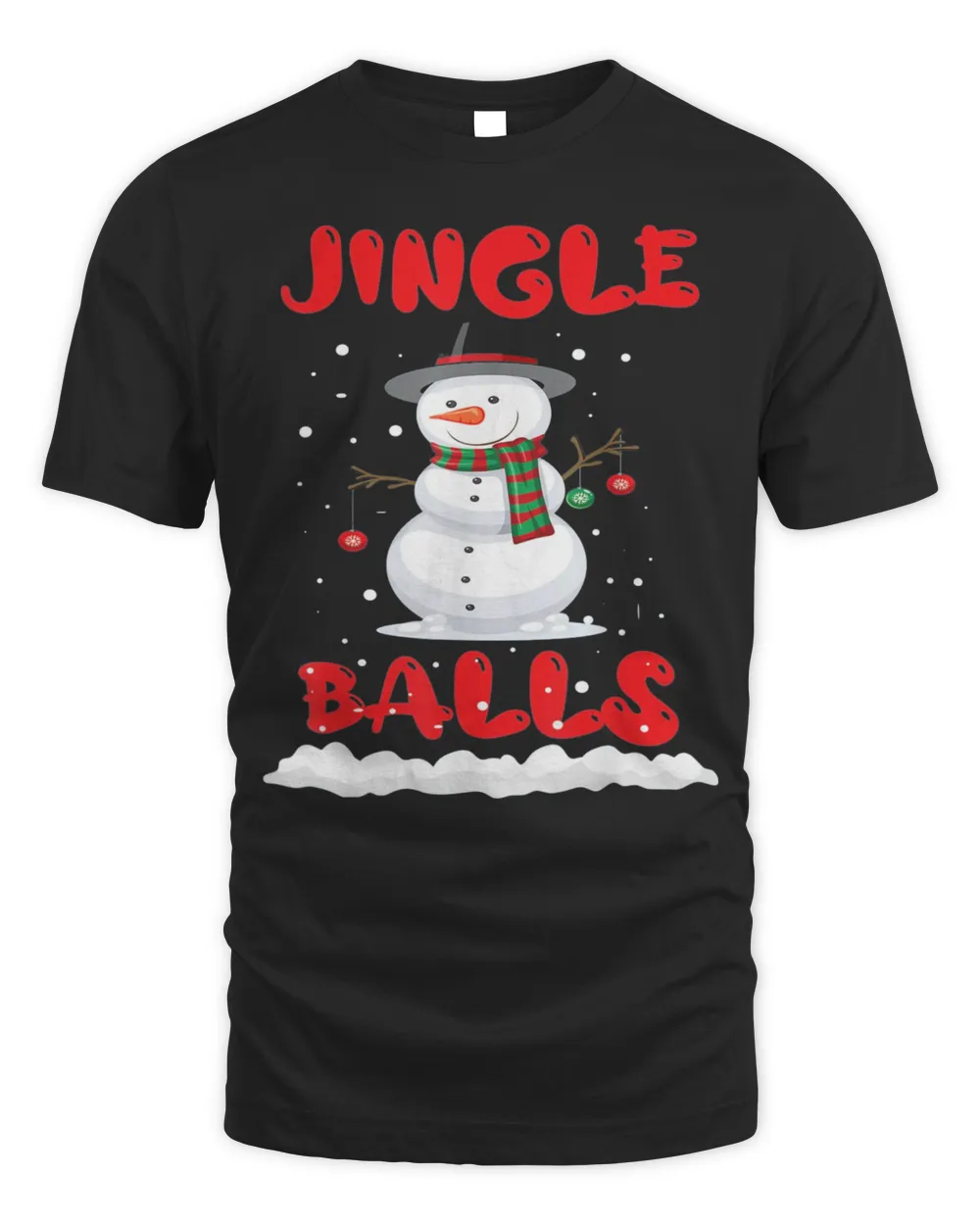 Jingle Balls Tinsel Tits Couple Christmas Snowman T-Shirt