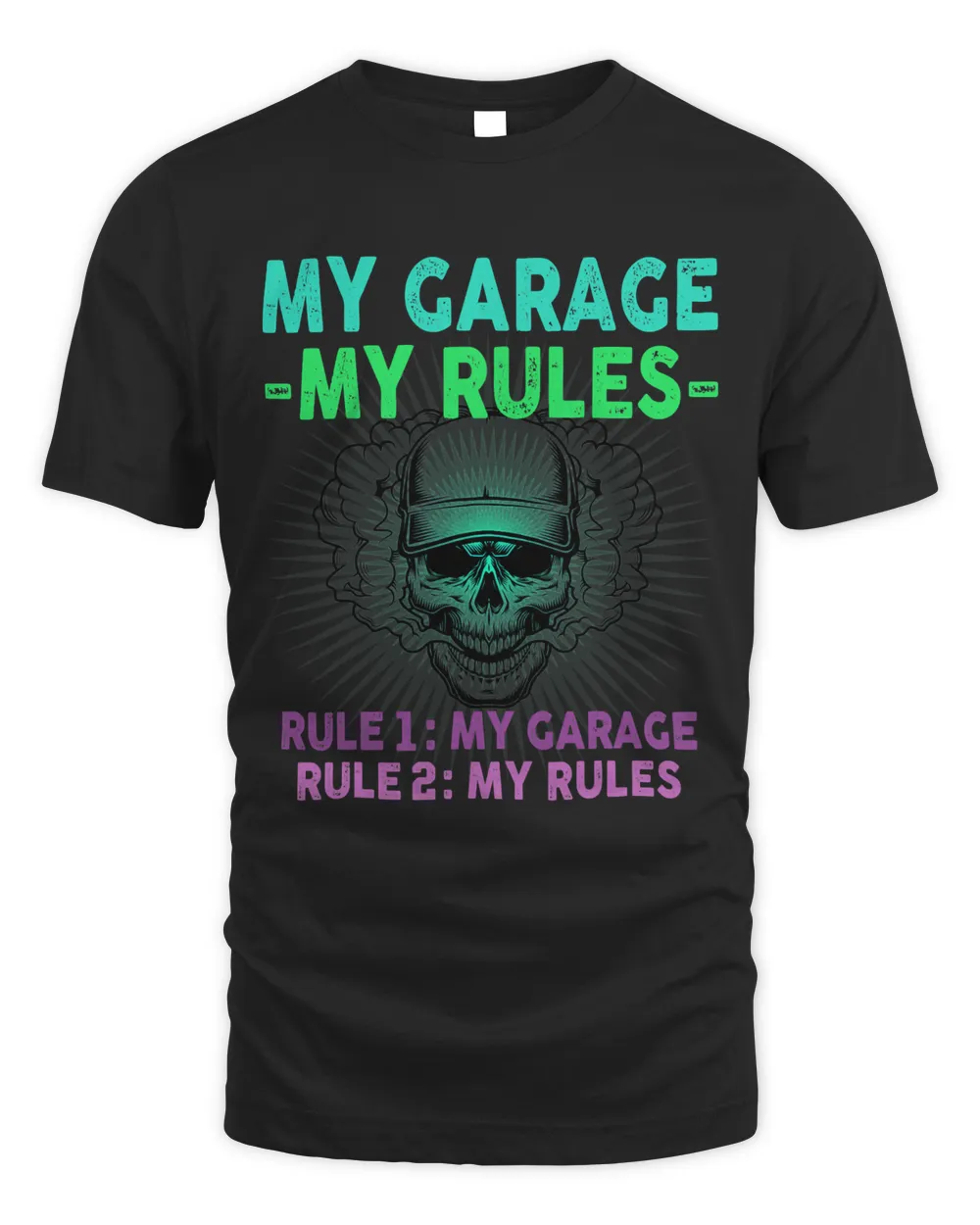 My Garage My Rules Rule 1 My Garage Rule 2 My Rules5 Unisex Standard T-Shirt black s