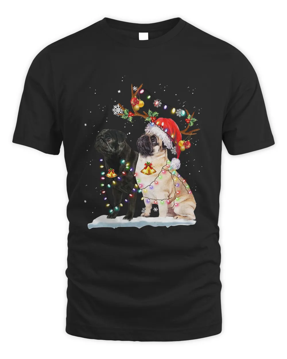 Xmas Pug Santa Merry Christmas Light Sweatshirt