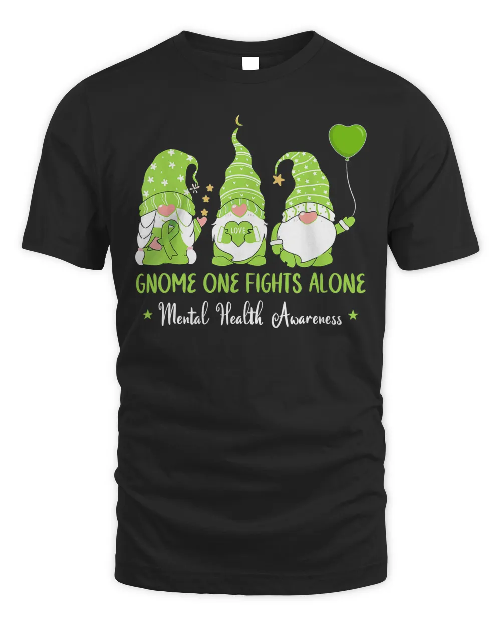 Gnome One Fights Alone Mental Health Awareness Christmas Shirt
