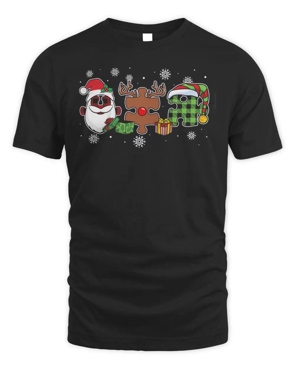 Santa Claus And Reindeer Autism Christmas Shirt