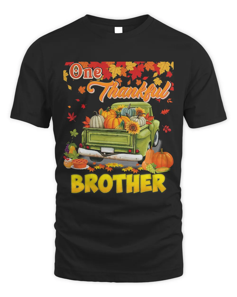 One Thankful Brother Thanksgiving Pumpkin Truck Fall Tree74